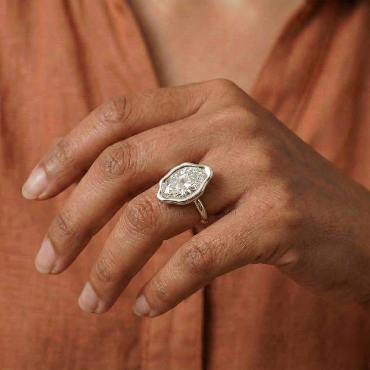 Oval Cut Lab Grown Diamond Solitaire Engagement Ring