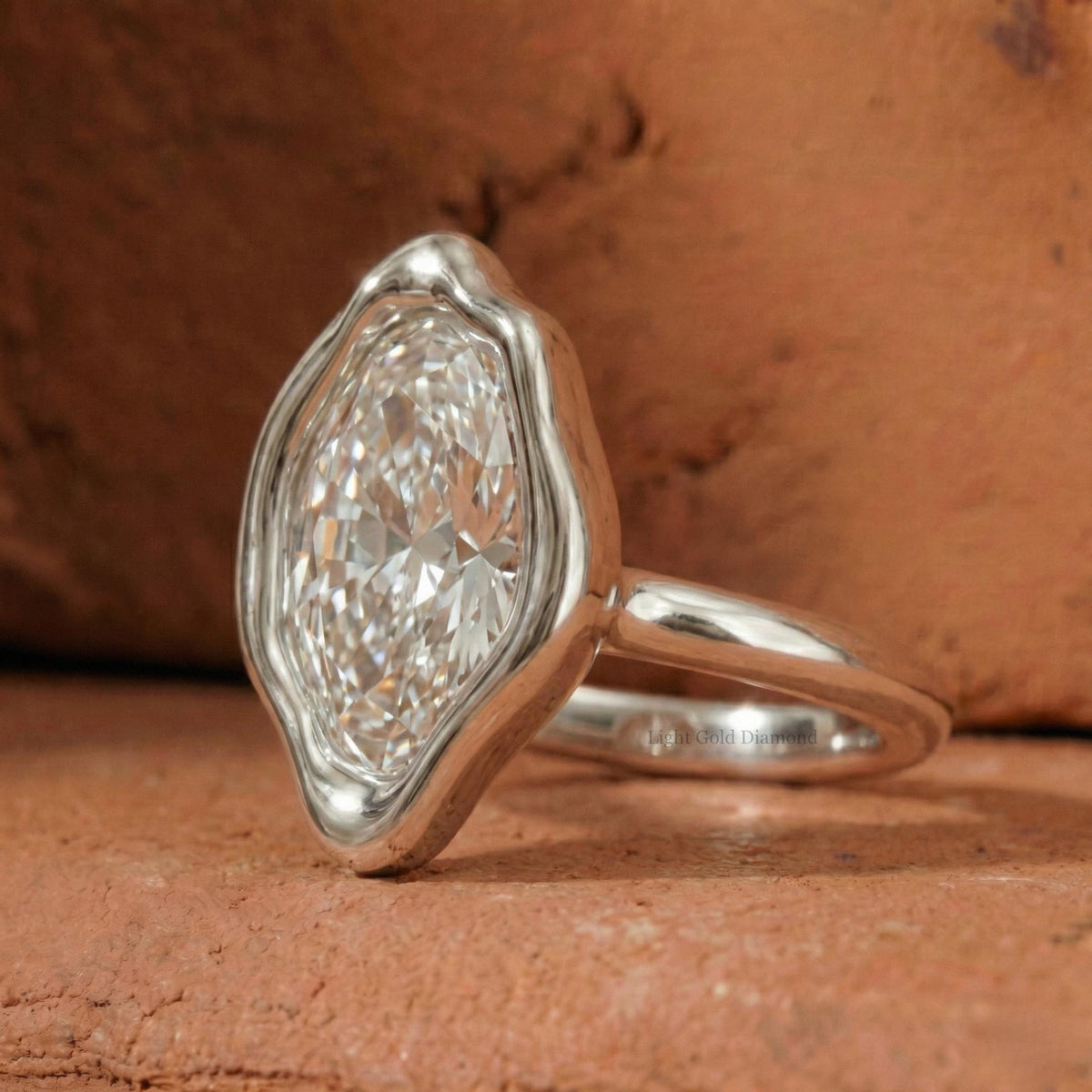 Oval Cut Lab Grown Diamond Solitaire Engagement Ring
