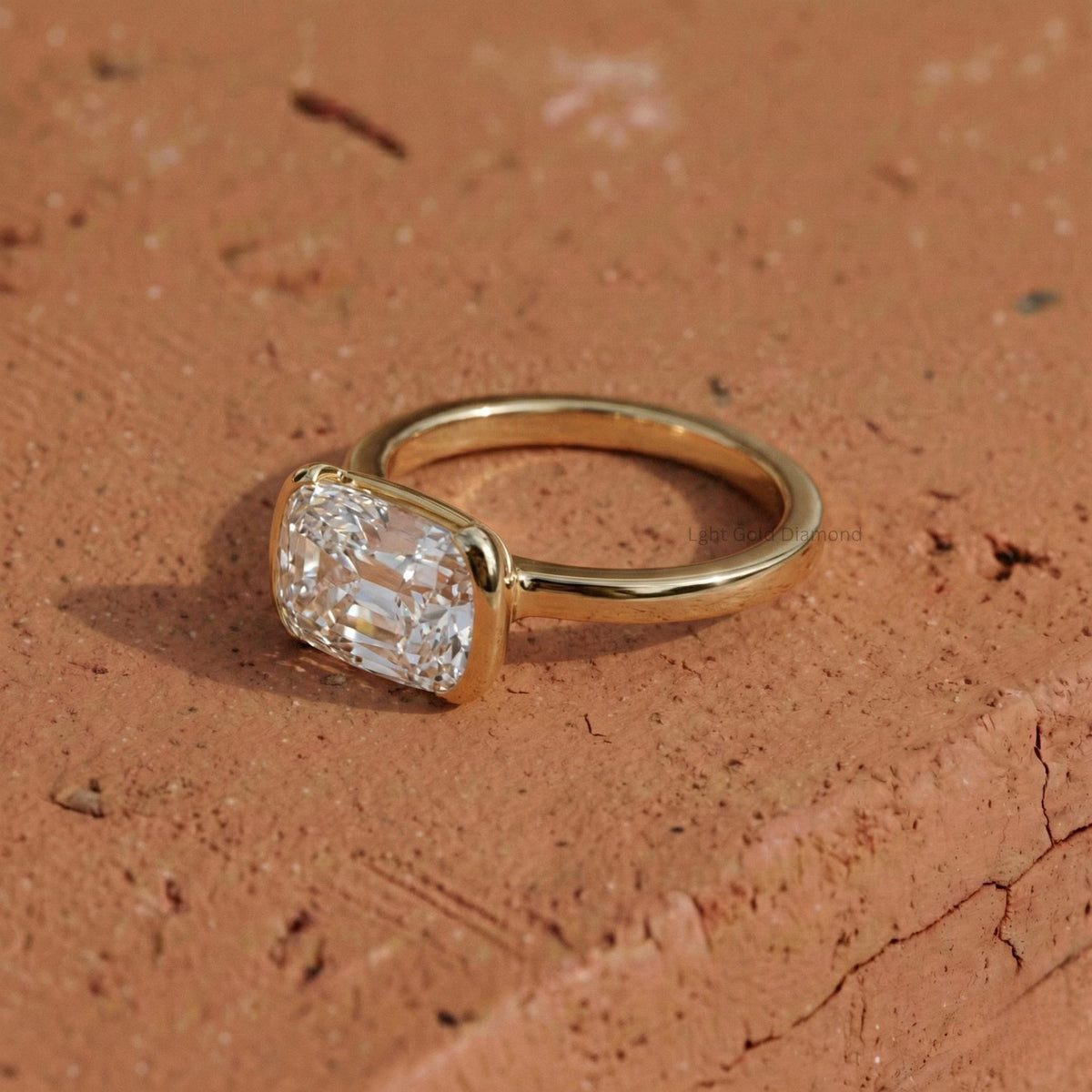 Old Mine Cushion Cut Lab Grown Diamond Engagement Ring