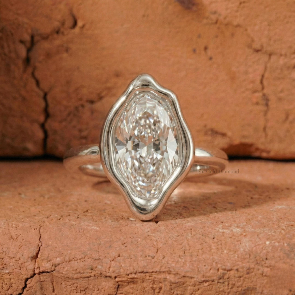 Oval Cut Lab Grown Diamond Solitaire Engagement Ring