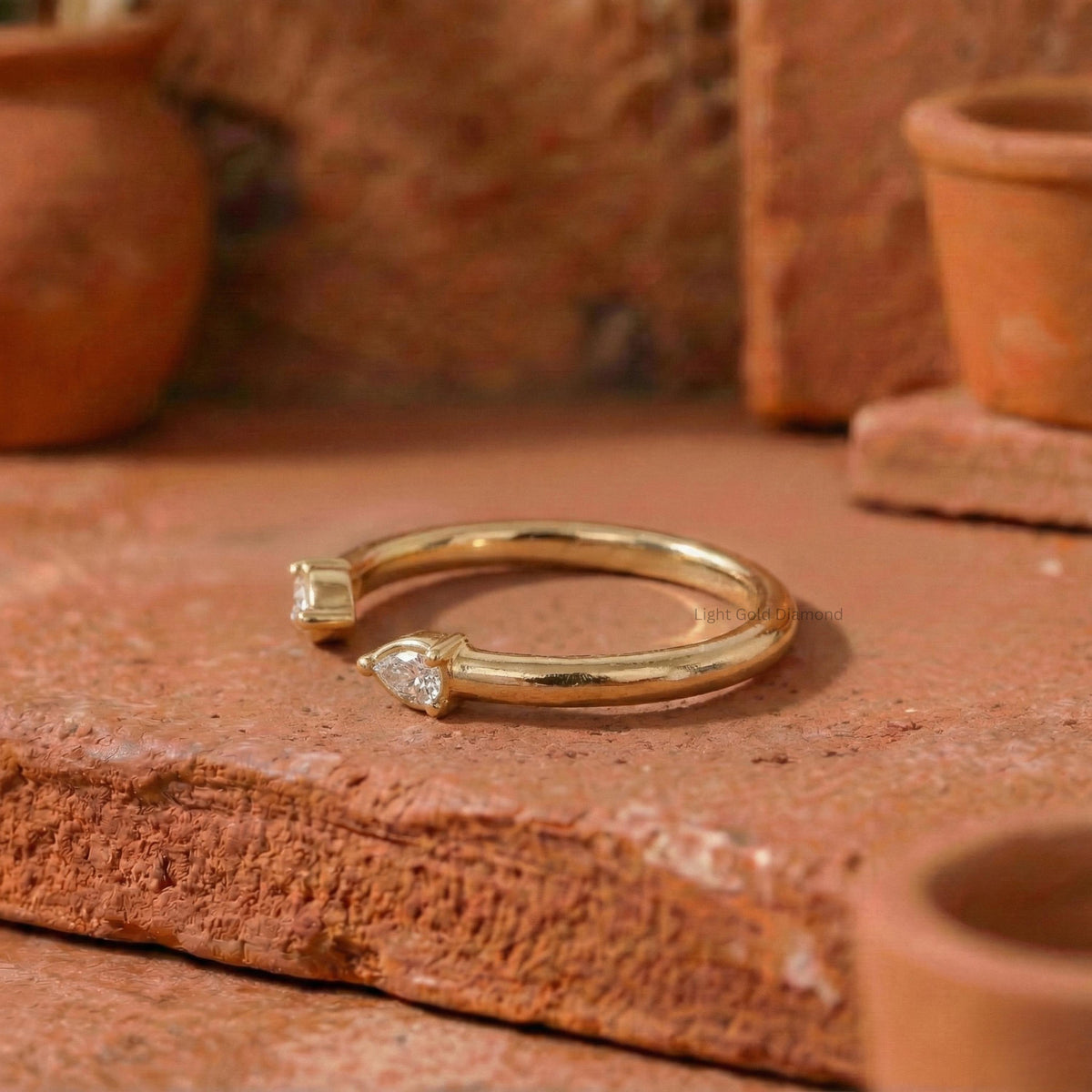 Pear Diamond Open Band
