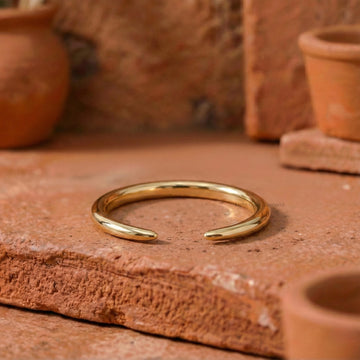 14k Gold Open Gap Band For Anniversary Gift