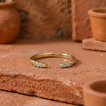 Round Lab Grown Diamond Open Gap Band