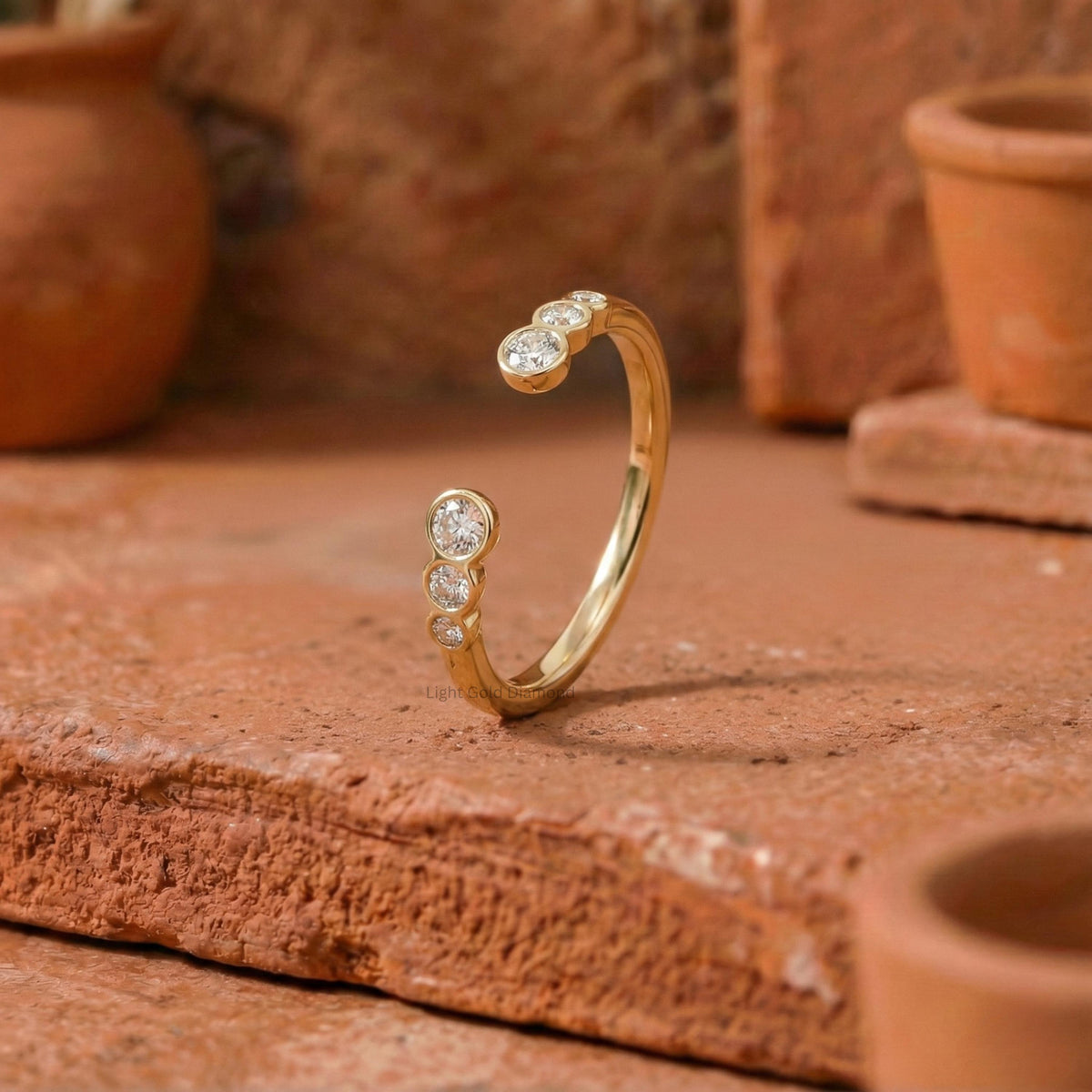 Round Cut Lab Grown Diamond Bezel Set Band For Gift