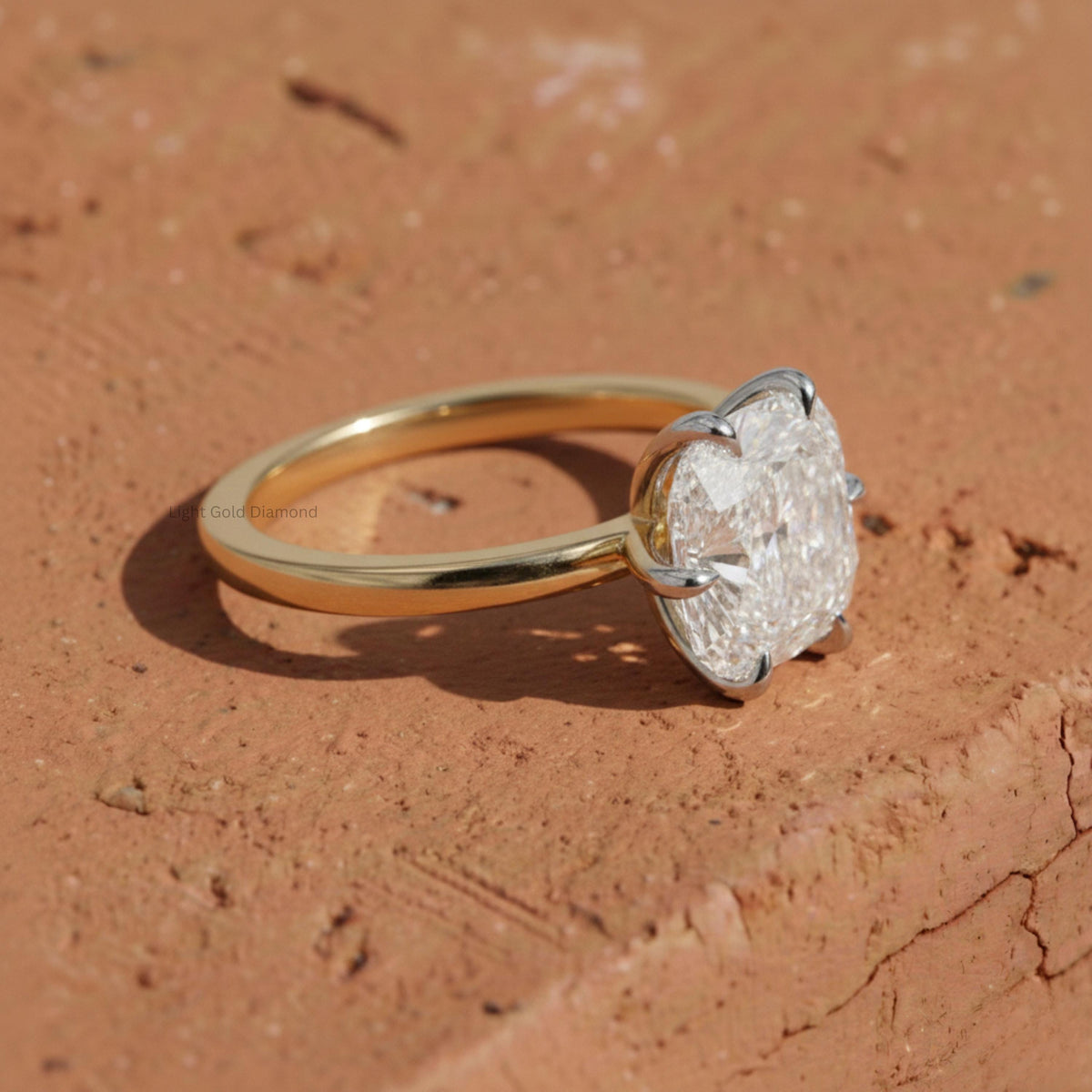 1.00 TO 3.00 CT Square Cushion Cut Lab Grown Diamond Solitaire Ring