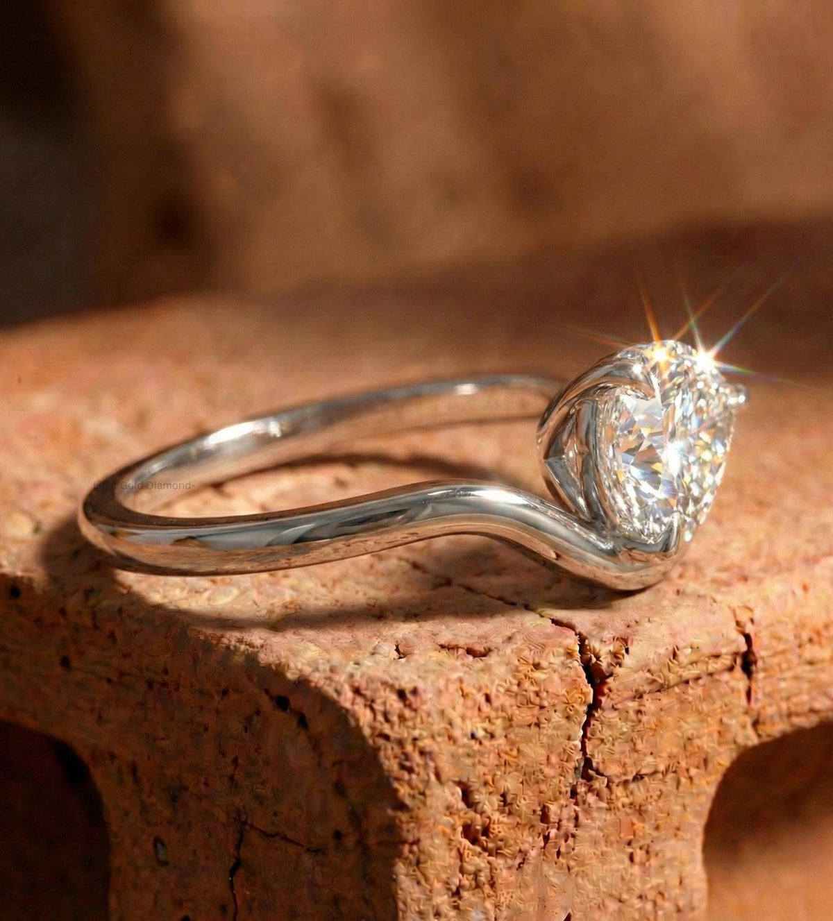 Pear Cut Lab Grown Diamond Engagement Ring