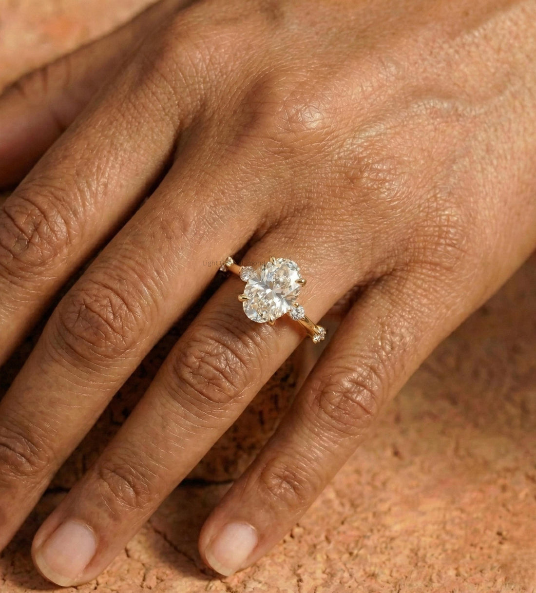 Lab Grown Oval Diamond Engagement Ring