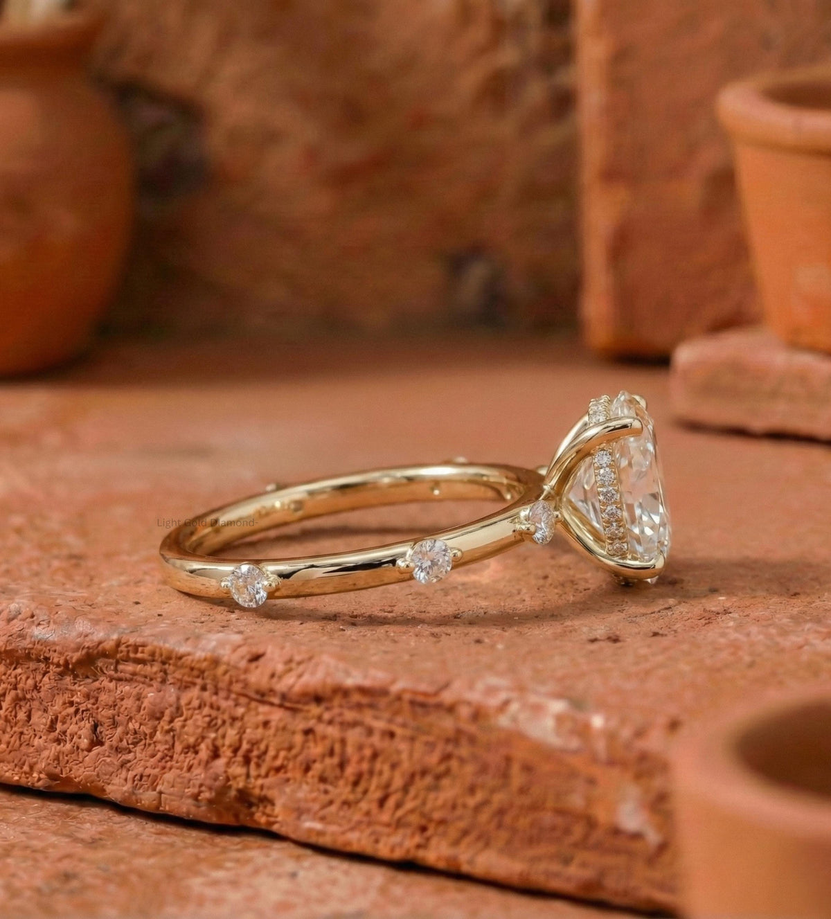 Lab Grown Oval Diamond Engagement Ring