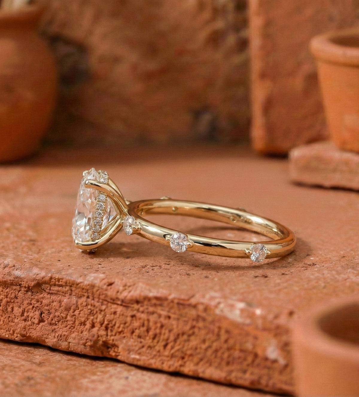 Lab Grown Oval Diamond Engagement Ring