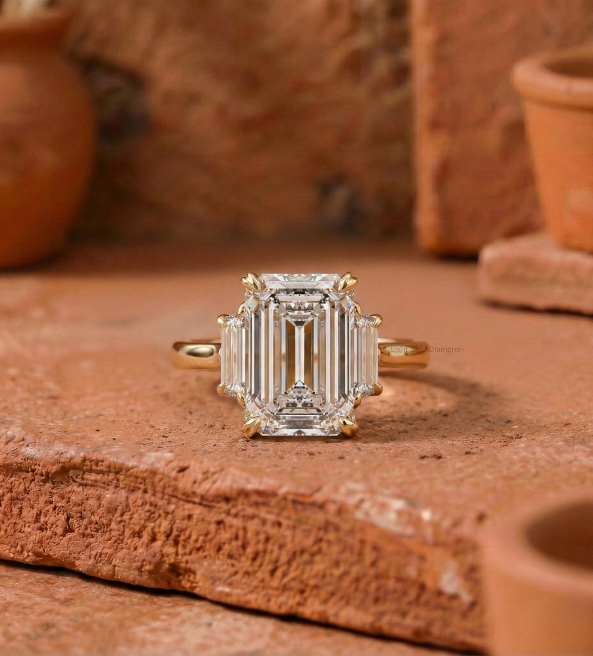 Emerald Cut Lab Grown Diamond Engagement Ring