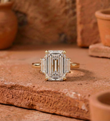 Emerald Cut Lab Grown Diamond Engagement Ring