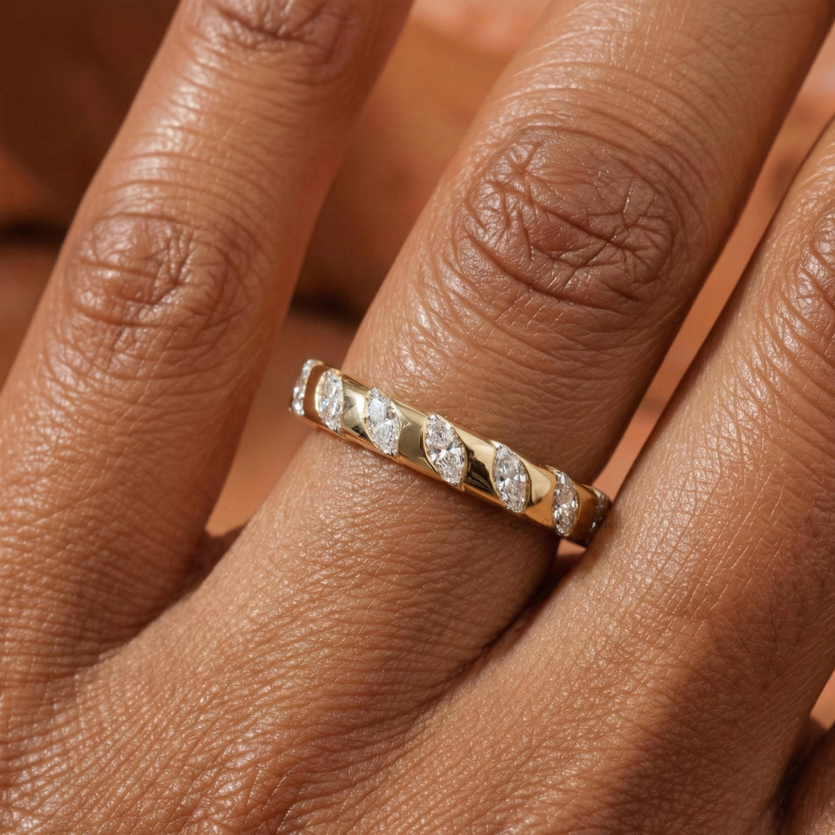 Marquise & Round Cut Lab Grown Diamond Eternity Band