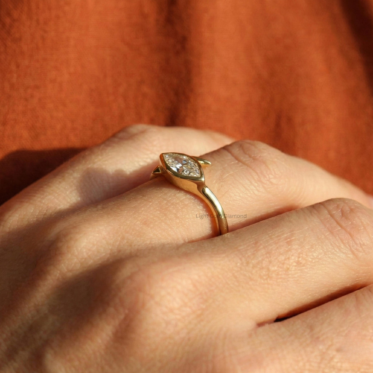 Lab Diamond Marquise Engagement Ring