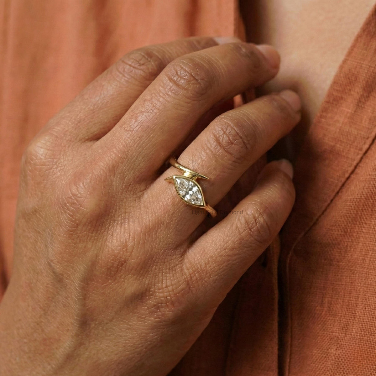 Lab Diamond Marquise Engagement Ring