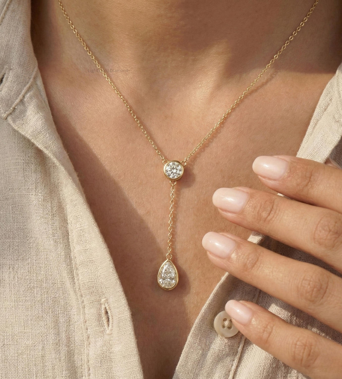 Lab Grown Diamond Lariat Necklace
