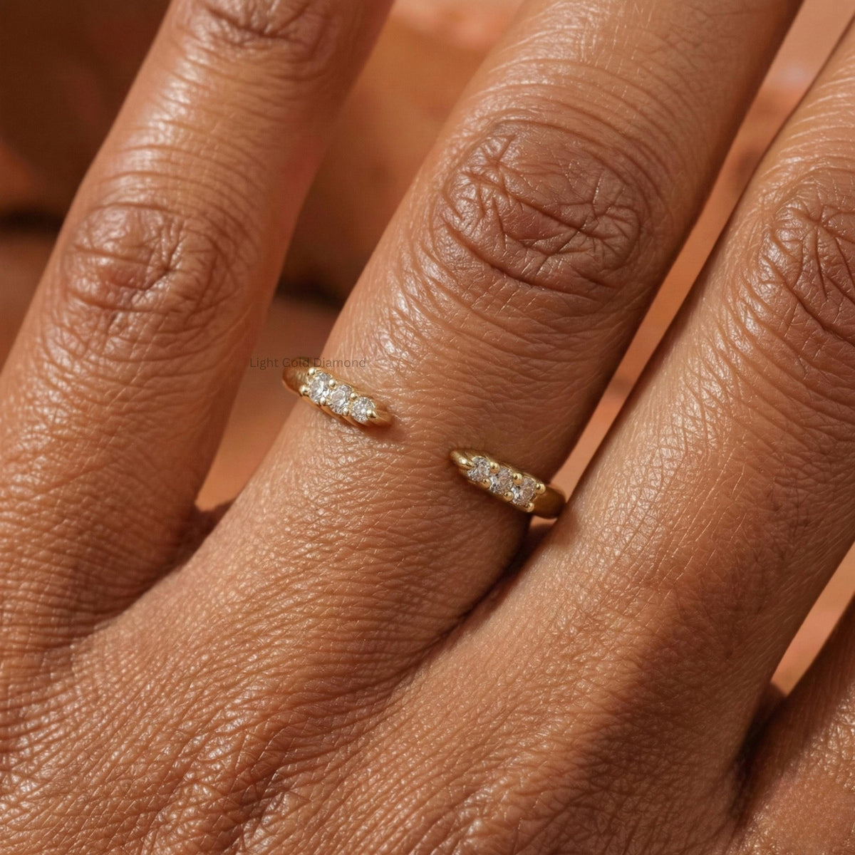 Round Lab Grown Diamond Open Gap Band