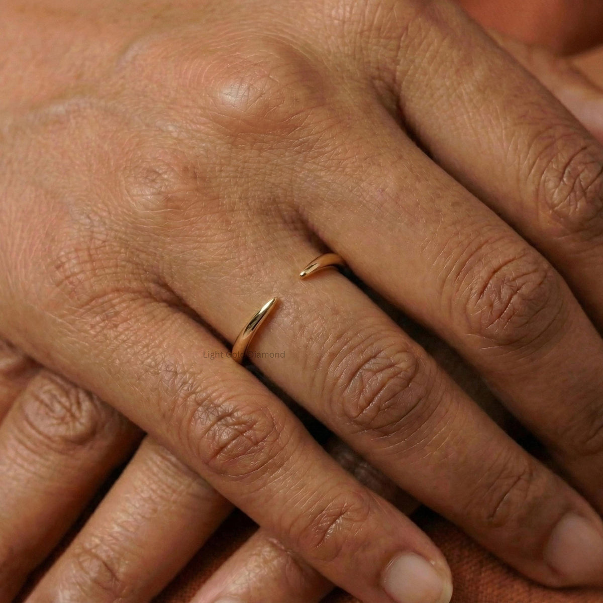 14k Gold Open Gap Band For Anniversary Gift