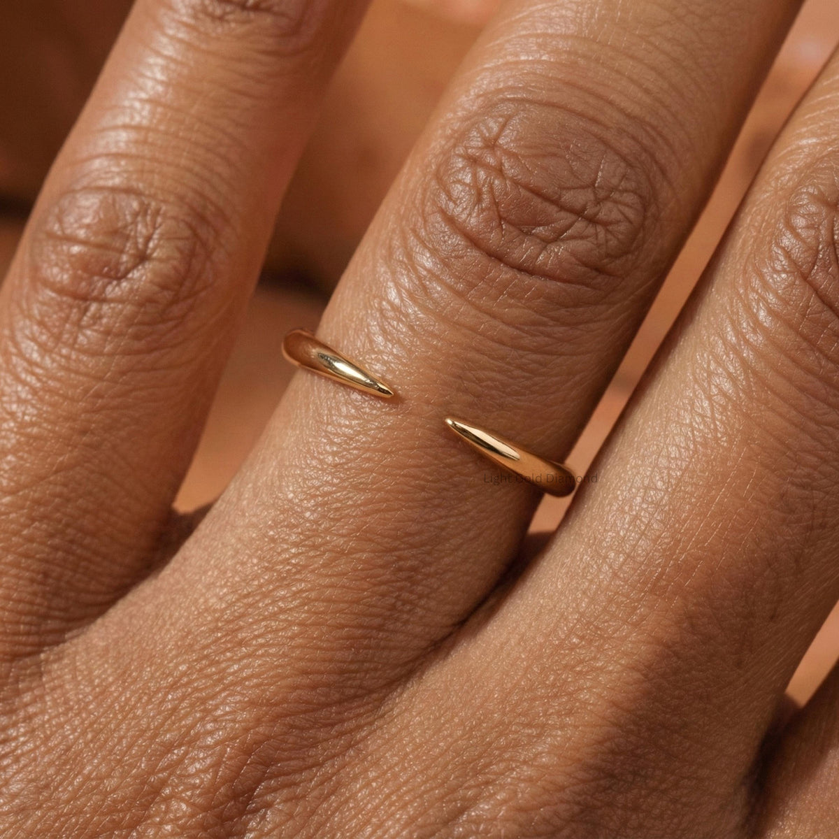 14k Gold Open Gap Band For Anniversary Gift