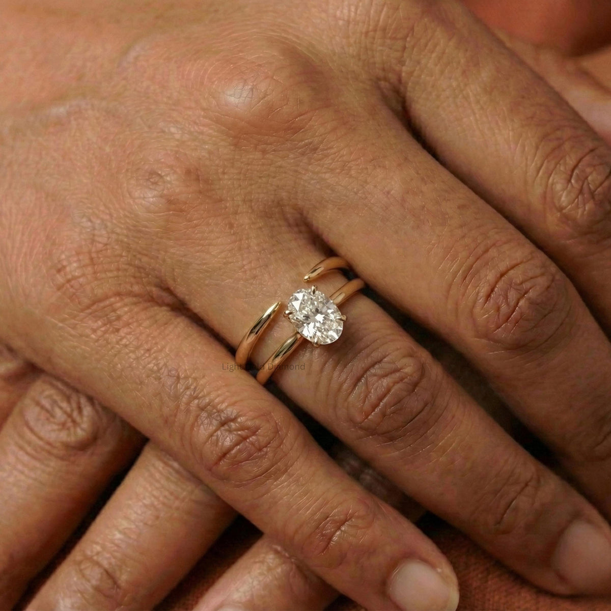 14k Gold Open Gap Band For Anniversary Gift