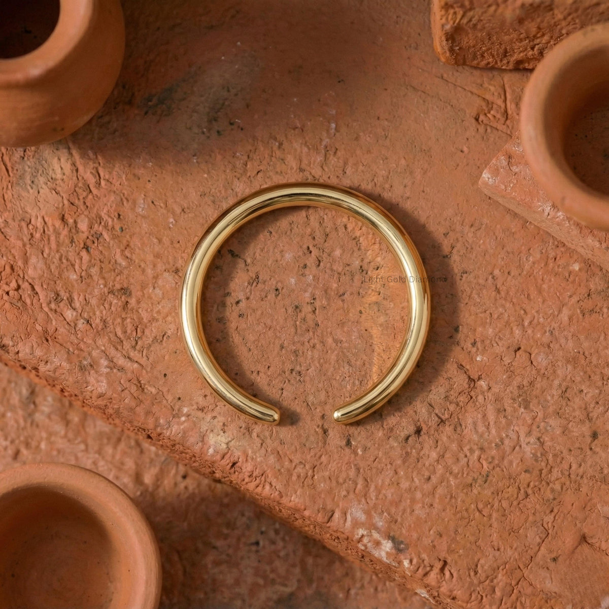 14k Gold Open Gap Band For Anniversary Gift