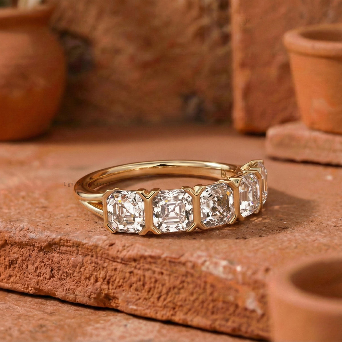 Asscher Cut Lab Grown Diamond Band