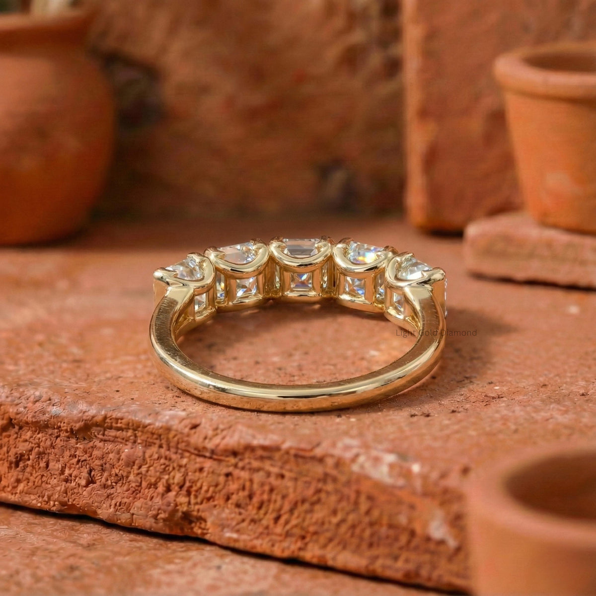 Asscher Cut Lab Grown Diamond Band