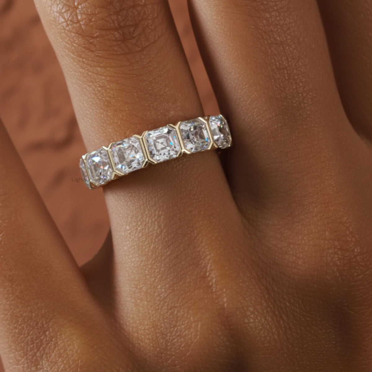 Asscher Cut Lab Grown Diamond Band