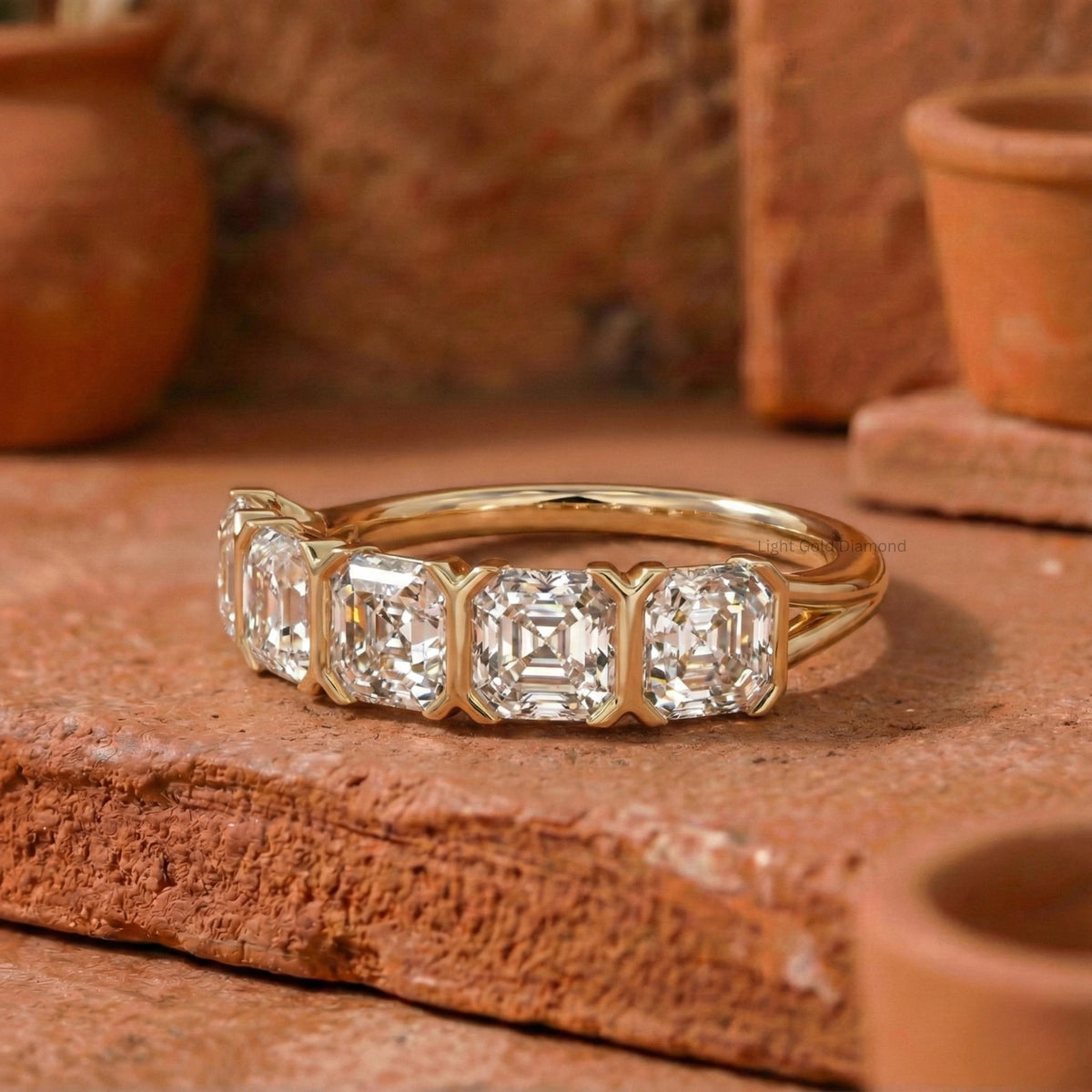 Asscher Cut Lab Grown Diamond Band