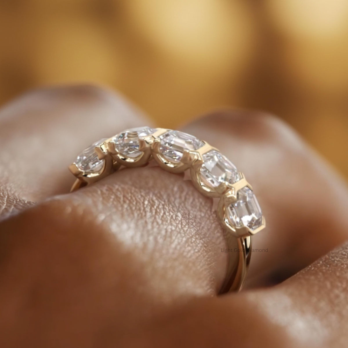 Asscher Cut Lab Grown Diamond Band