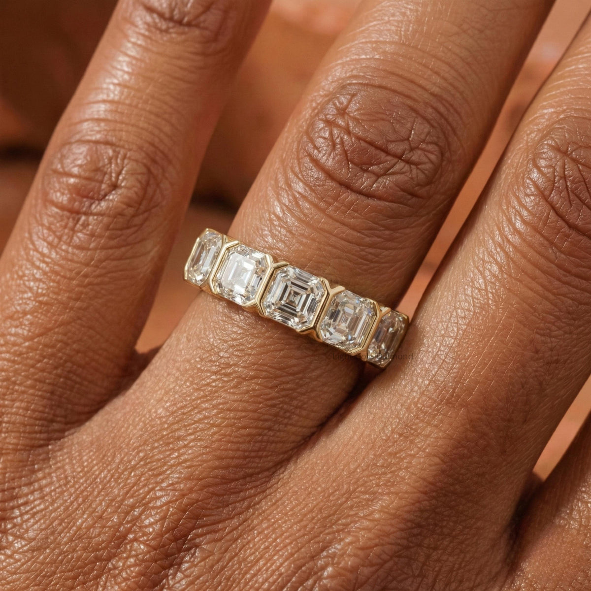 Asscher Cut Lab Grown Diamond Band