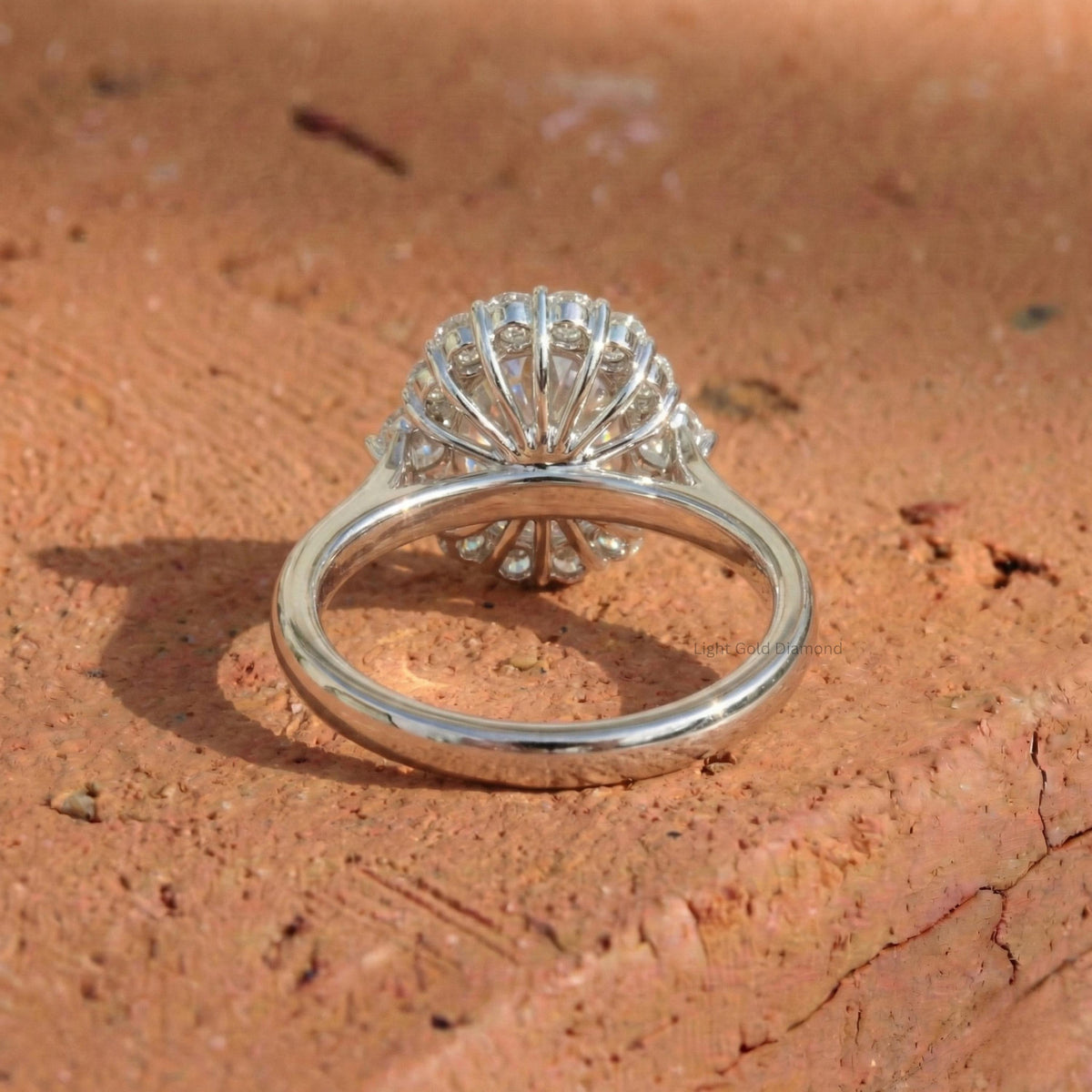 Old Mine Cushion Cut Lab Grown Diamond Halo Ring