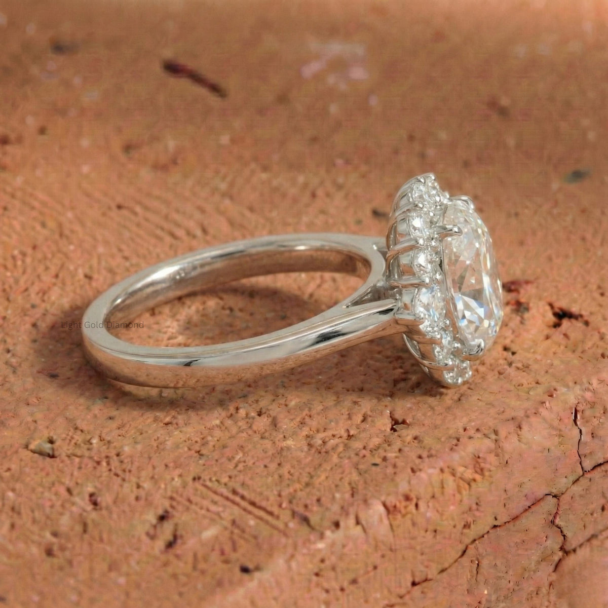 Old Mine Cushion Cut Lab Grown Diamond Halo Ring