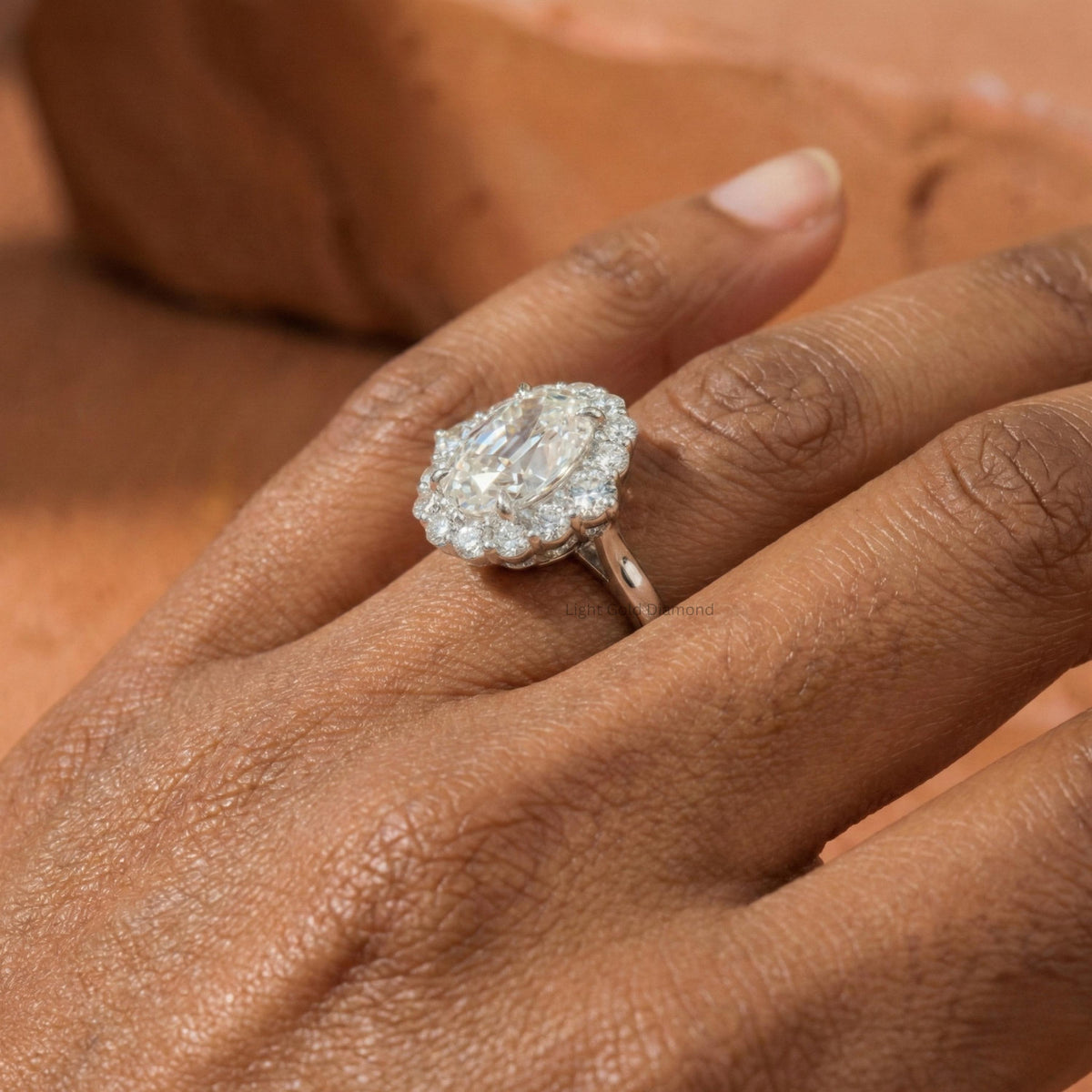 Old Mine Cushion Cut Lab Grown Diamond Halo Ring