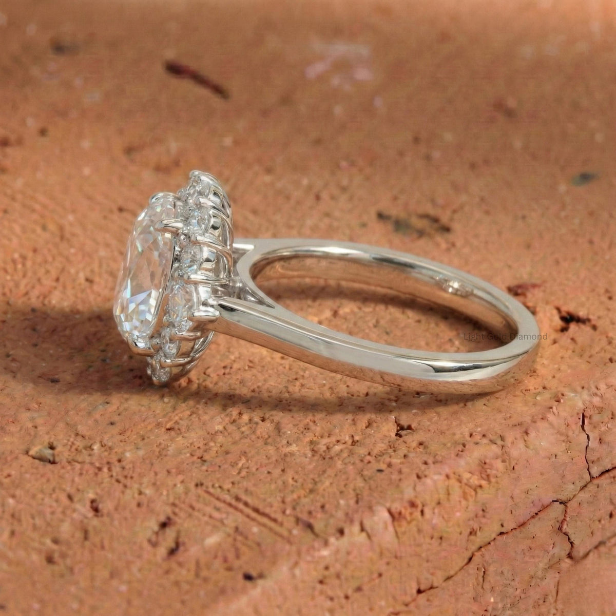 Old Mine Cushion Cut Lab Grown Diamond Halo Ring