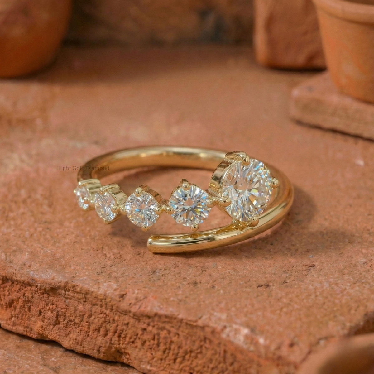 Lab Grown Round Diamond Bypass Ring