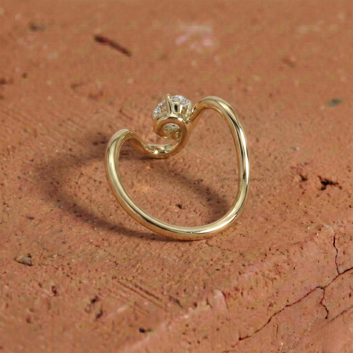 Oval Lab Grown Diamond Wave Band Ring
