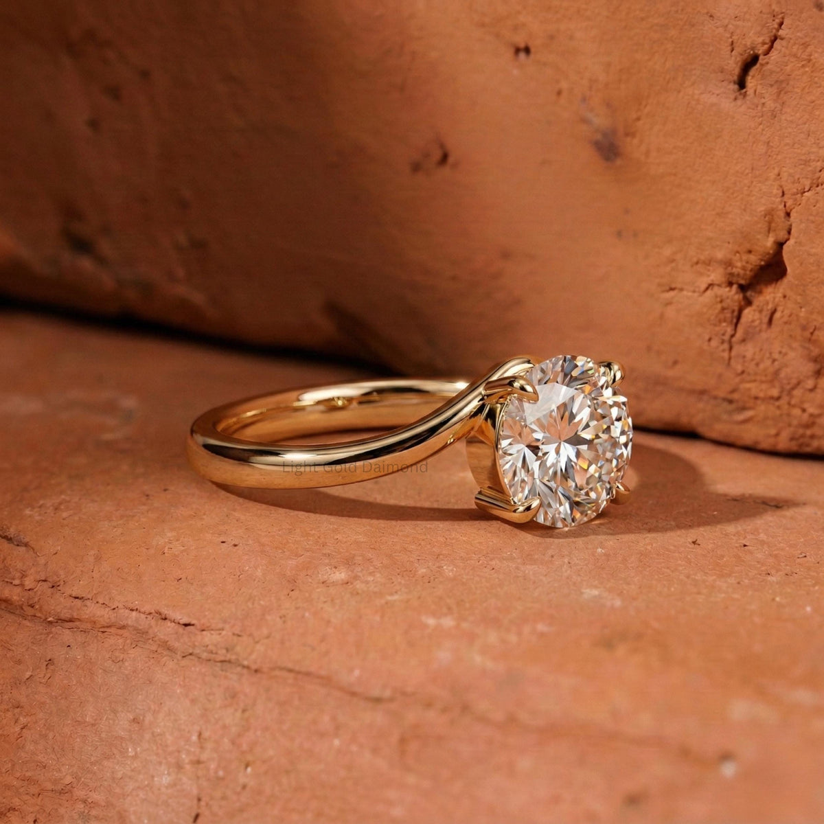 Lab Grown Round Diamond Solitaire Engagement Ring