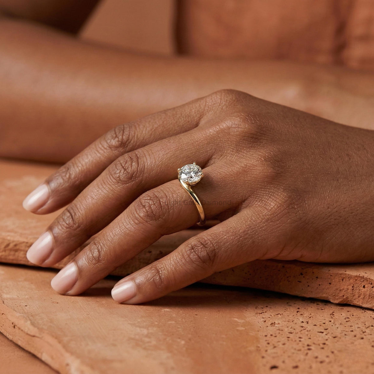 Lab Grown Round Diamond Solitaire Engagement Ring