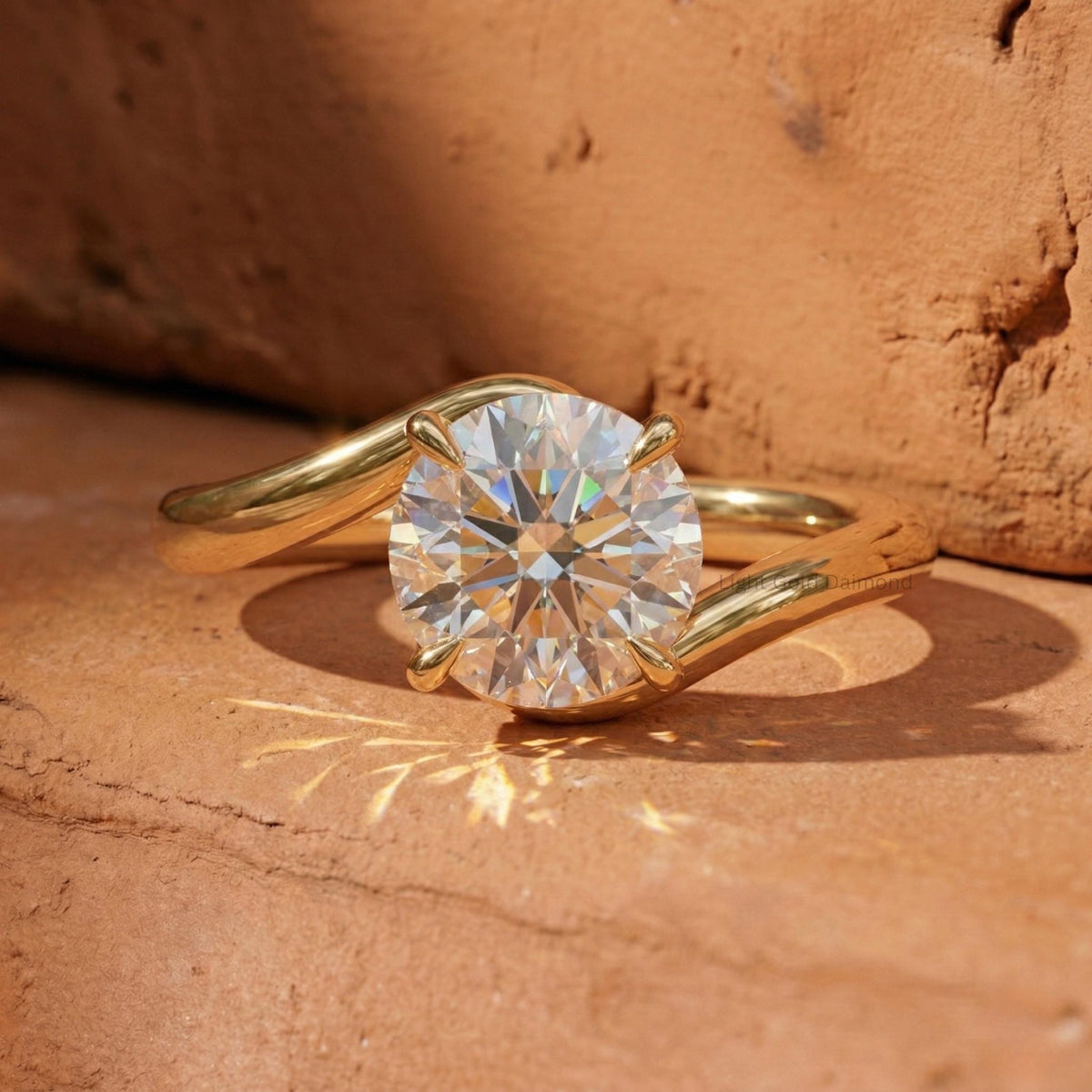 Lab Grown Round Diamond Solitaire Engagement Ring