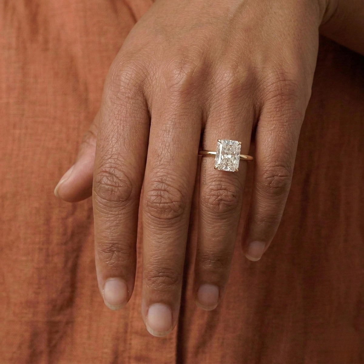 Radiant Cut Lab Grown Diamond Solitaire Engagement Ring