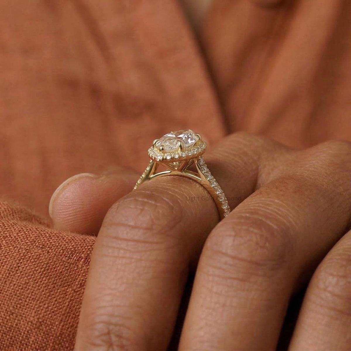 Marquise Cut Lab Grown Diamond Halo Engagement Ring