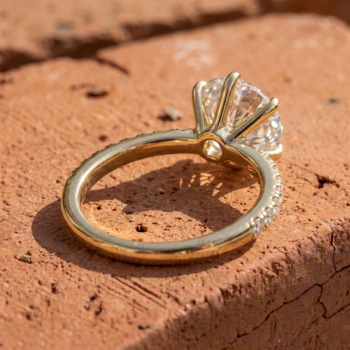 Lab Grown Round Diamond Accent Engagement Ring