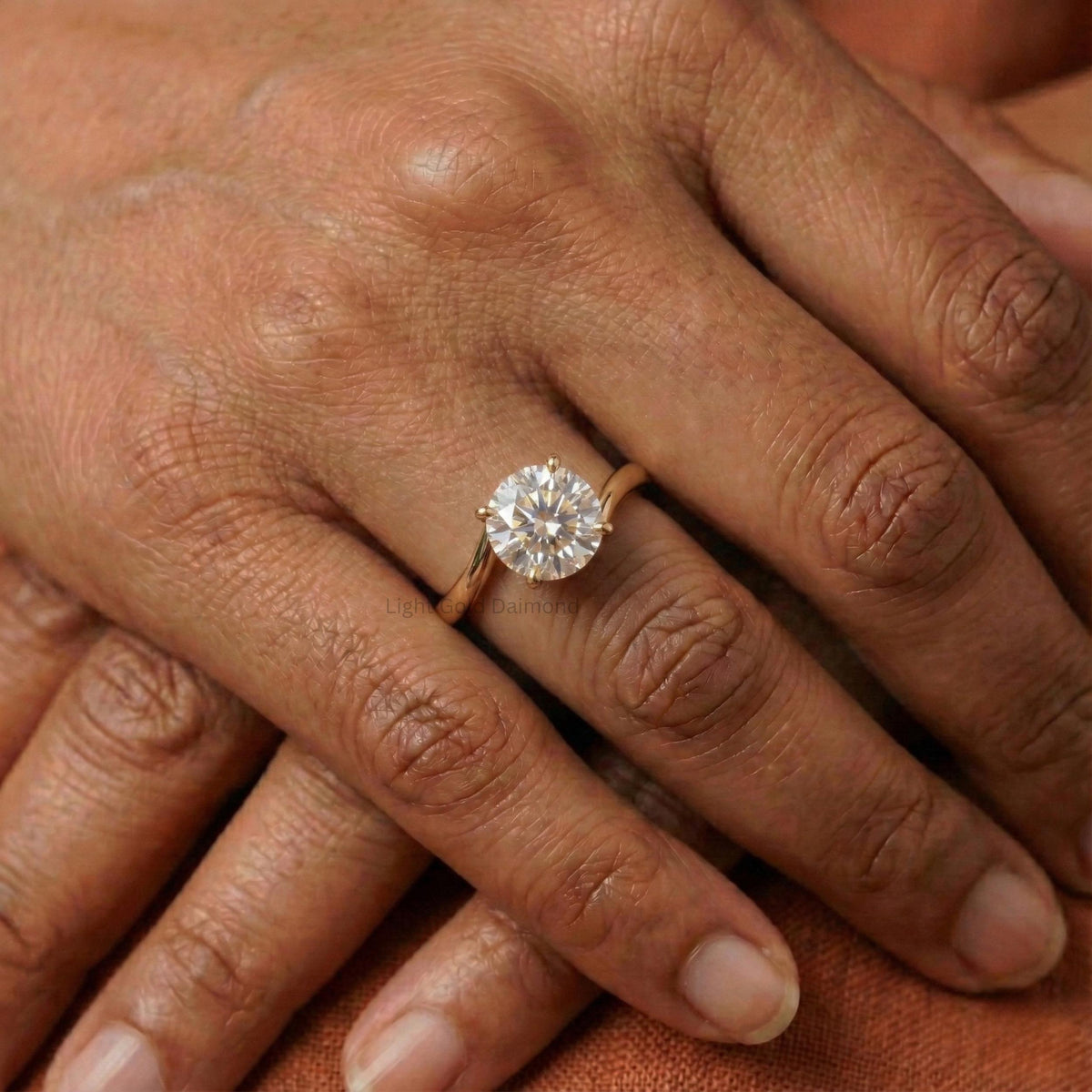 Lab Grown Round Diamond Solitaire Engagement Ring