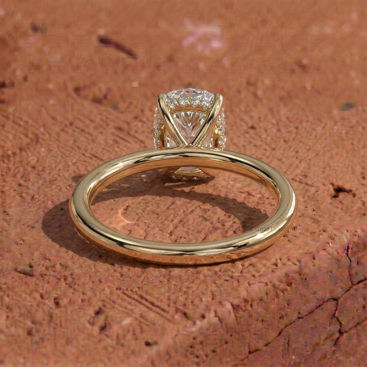 Lab Grown Elongated Cushion Diamond Engagement Ring