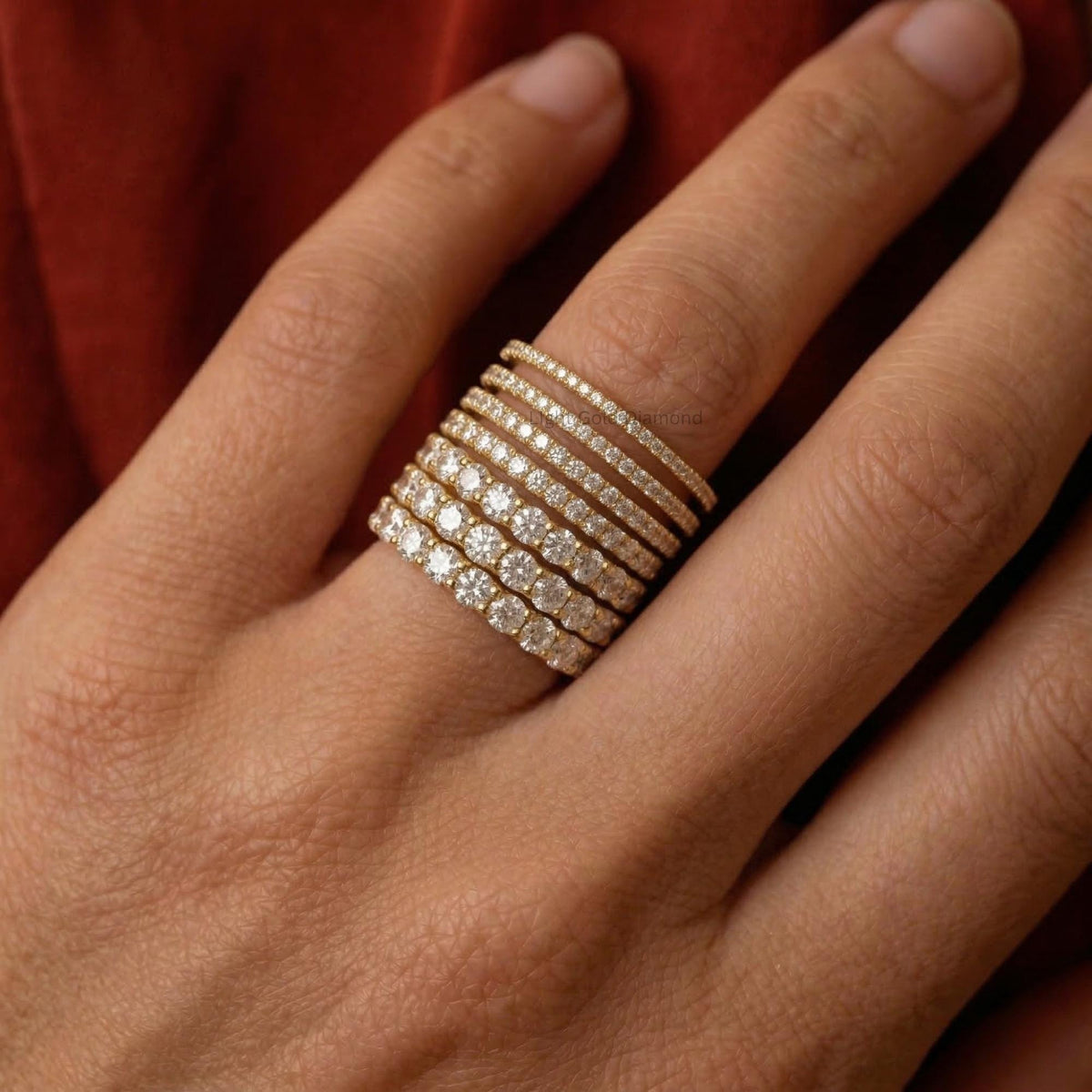 Lab Grown Pave Round Diamond Eternity Band