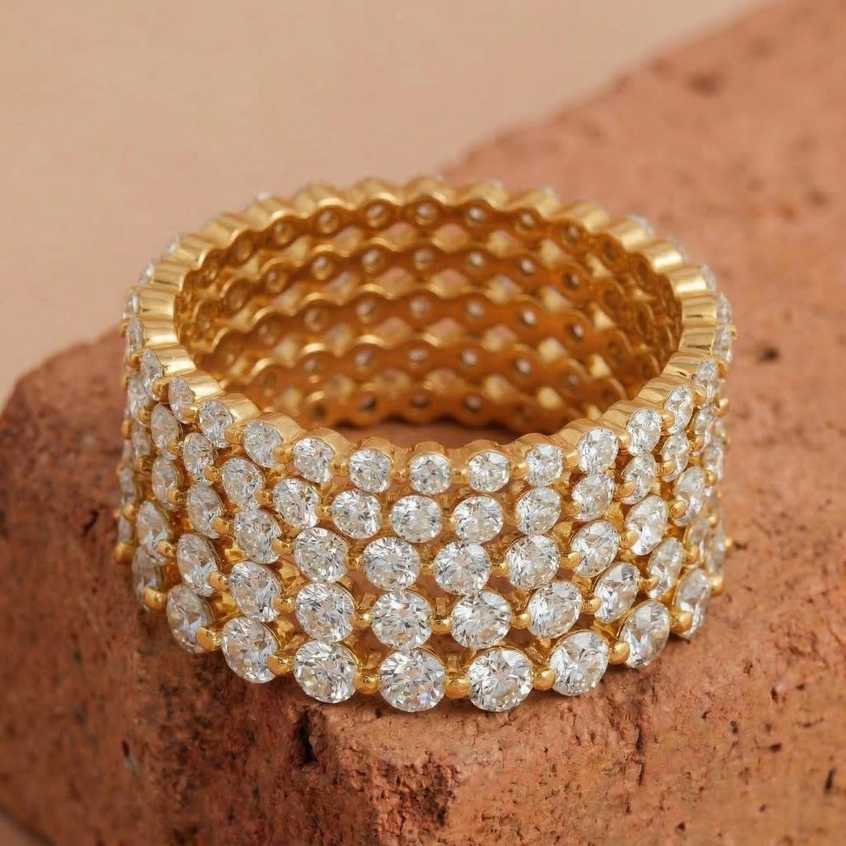 Lab Grown Round Diamond Full Eternity Band With Shared Prong Setting