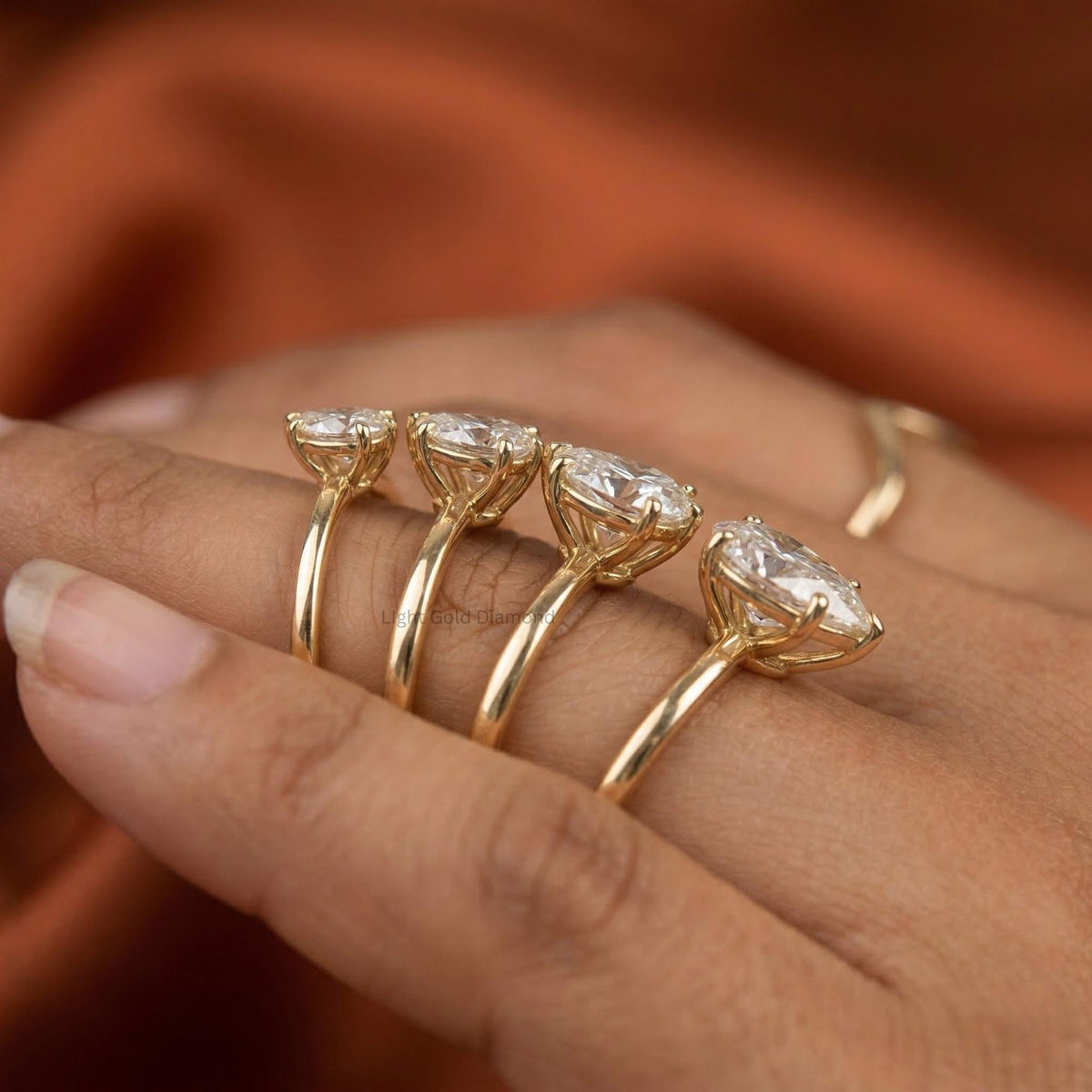 Lab Grown Pear Diamond Solitaire Ring
