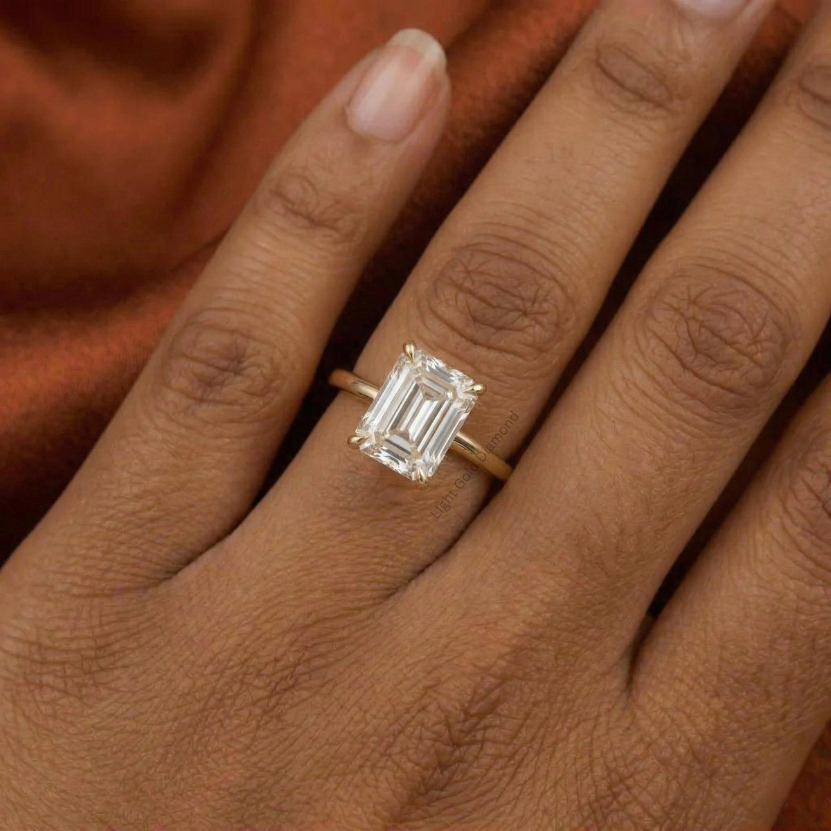 Lab Grown Emerald Diamond Engagement Ring