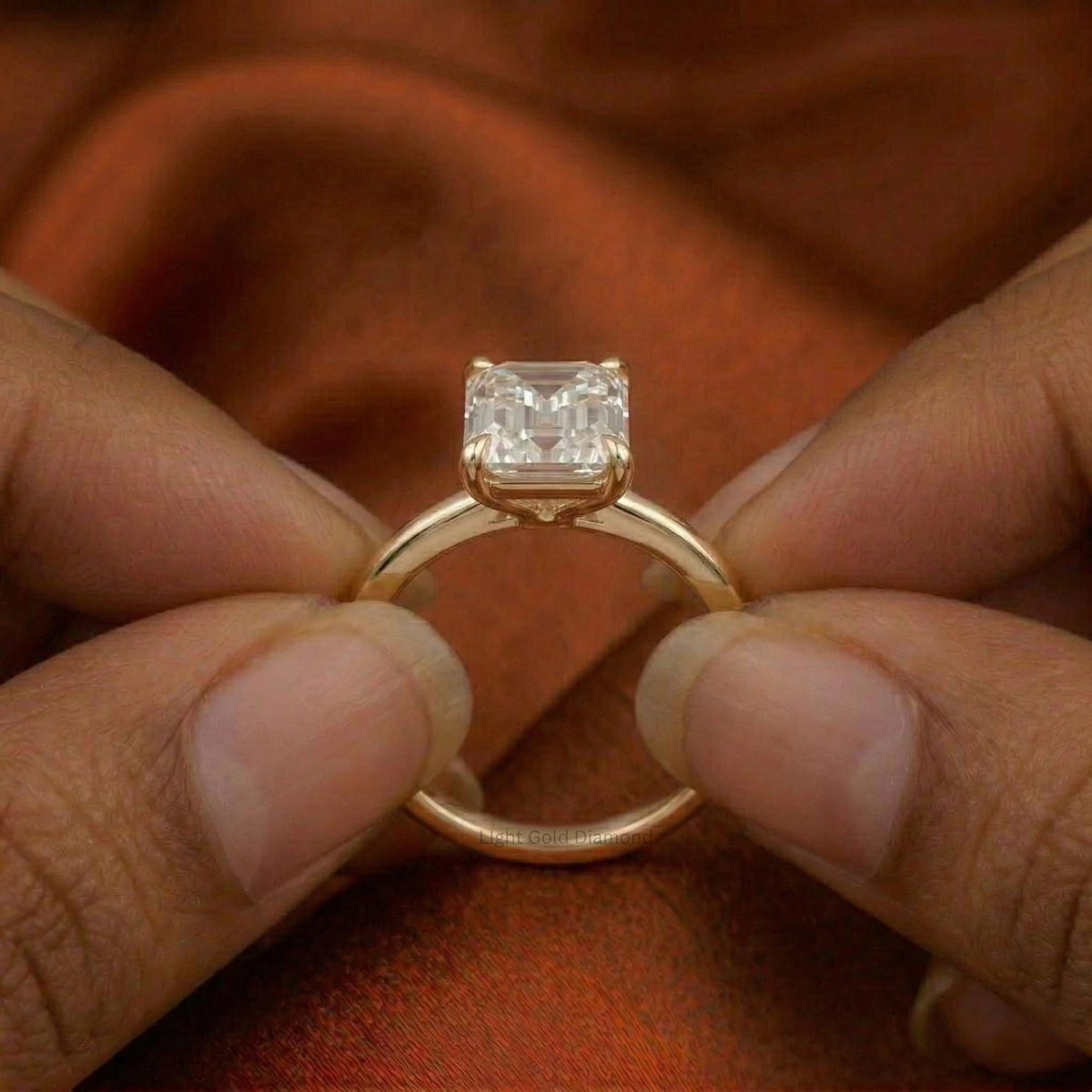 Lab Grown Emerald Diamond Engagement Ring