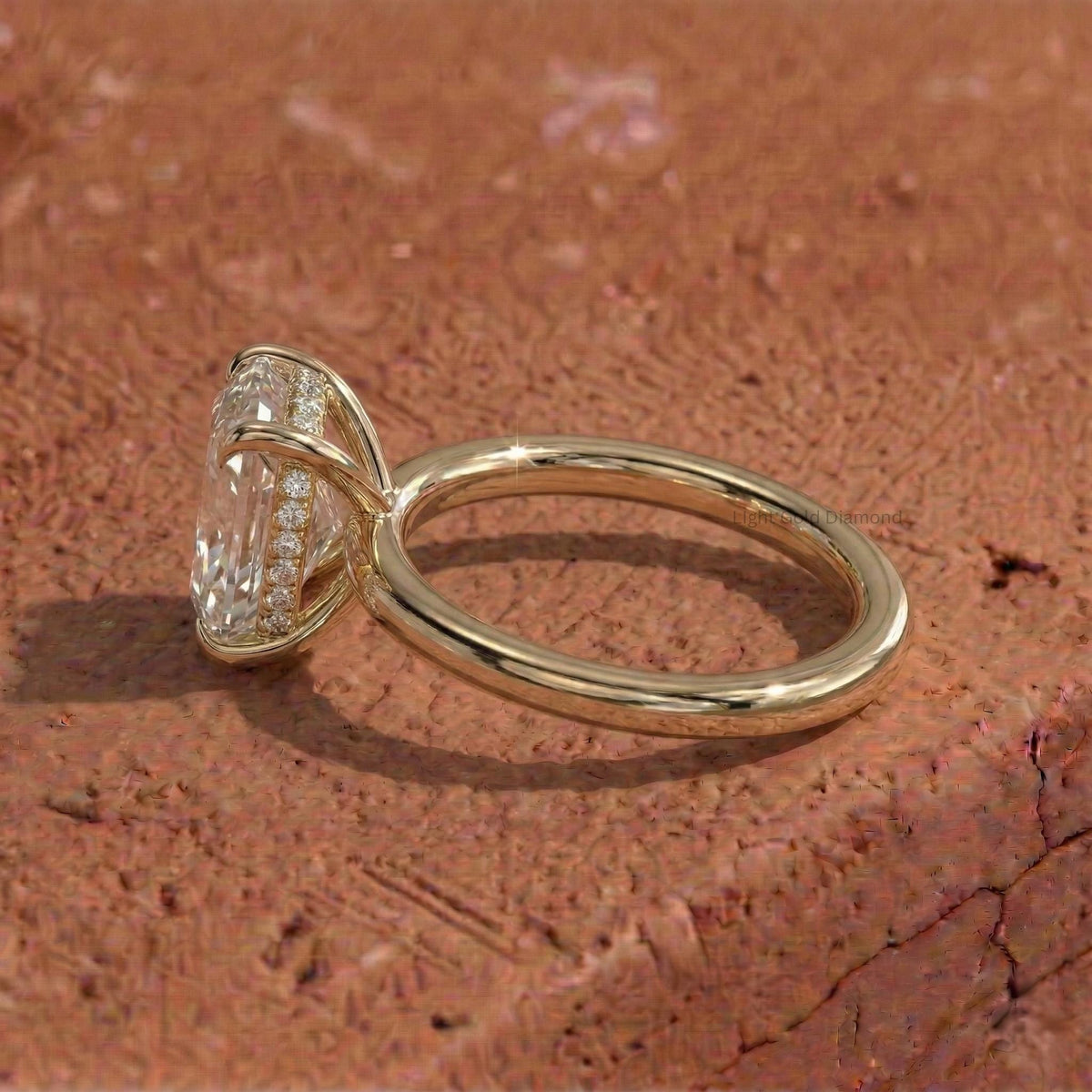 Lab Grown Asscher Diamond Hidden Halo Engagement Ring